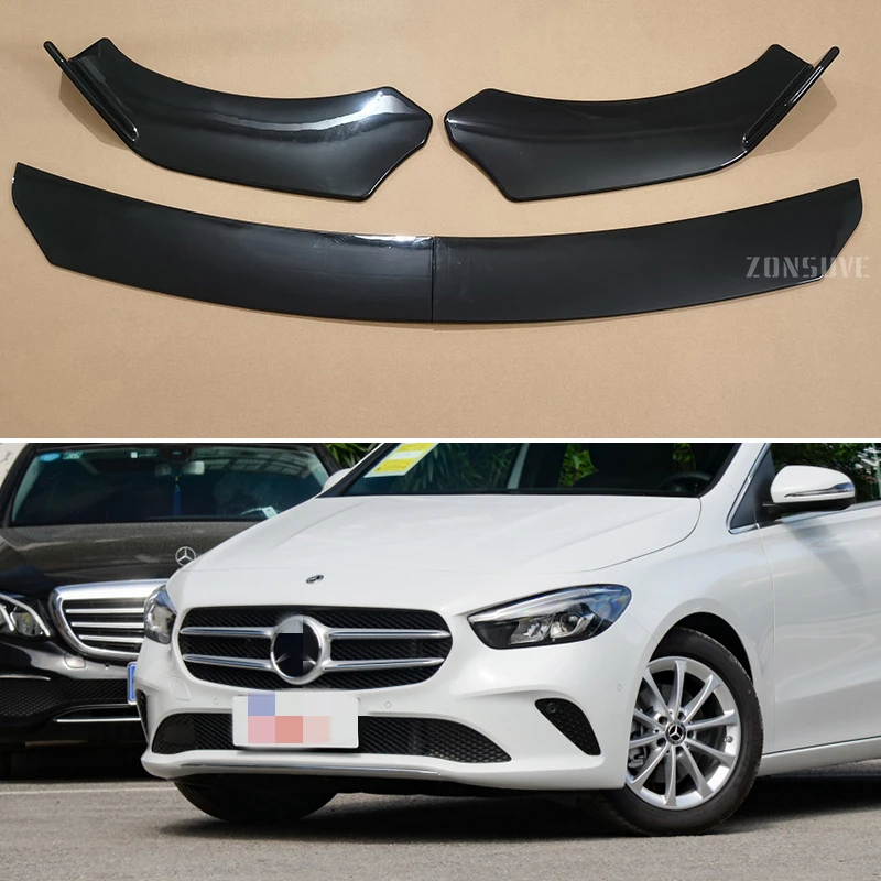 

4 шт., комплект кузова, аксессуары, передний бампер, разделитель губ, спойлер для Mercedes Benz B Class 2009-2024 года