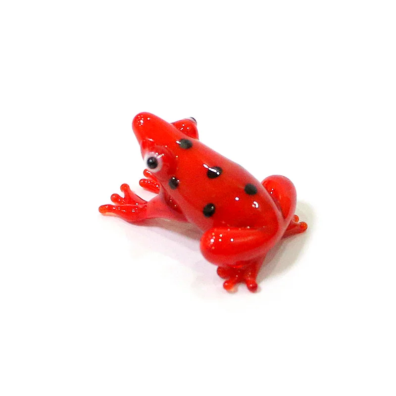 2 Stück Bunte Mini-Glas-Tierfiguren Niedliche Frosch-Miniatur-Statuen Ornamente für Zuhause Tischdekoration Feengarten Bonsai Deko-Zubehör – Detail 20