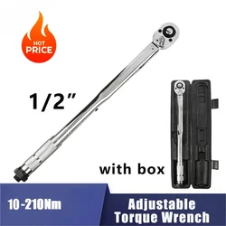 1/2 Inch Drive 10-210Nm Micrometer Adjustable Torque Wrench Spanner Hand Tool High Quality For Car Bicycle Motorbike Use