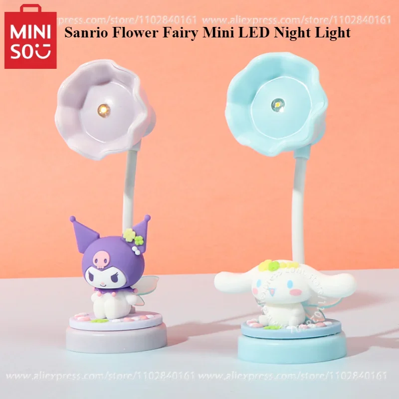 

MINISO LED Night Light Sanrio Flower Fairy Mini Lighting Cartoon Peripheral Cinnamoroll Kuromi Birthday Gift for Children Model