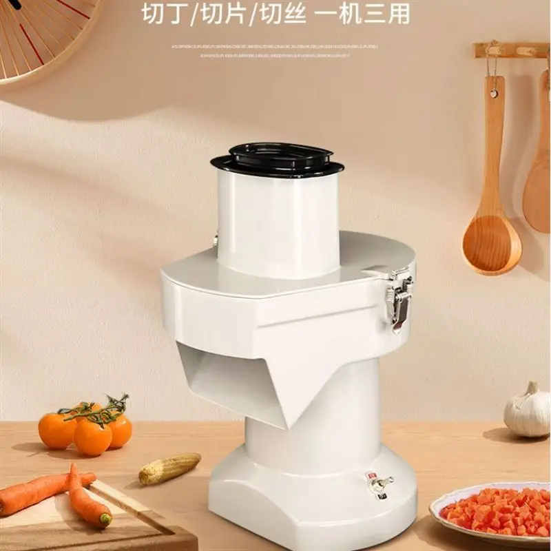 

220V Electric Vegetable Cutter Slicer Shredder Multifunctional Lemon Potato Commercial Dicing Machine Food Processor