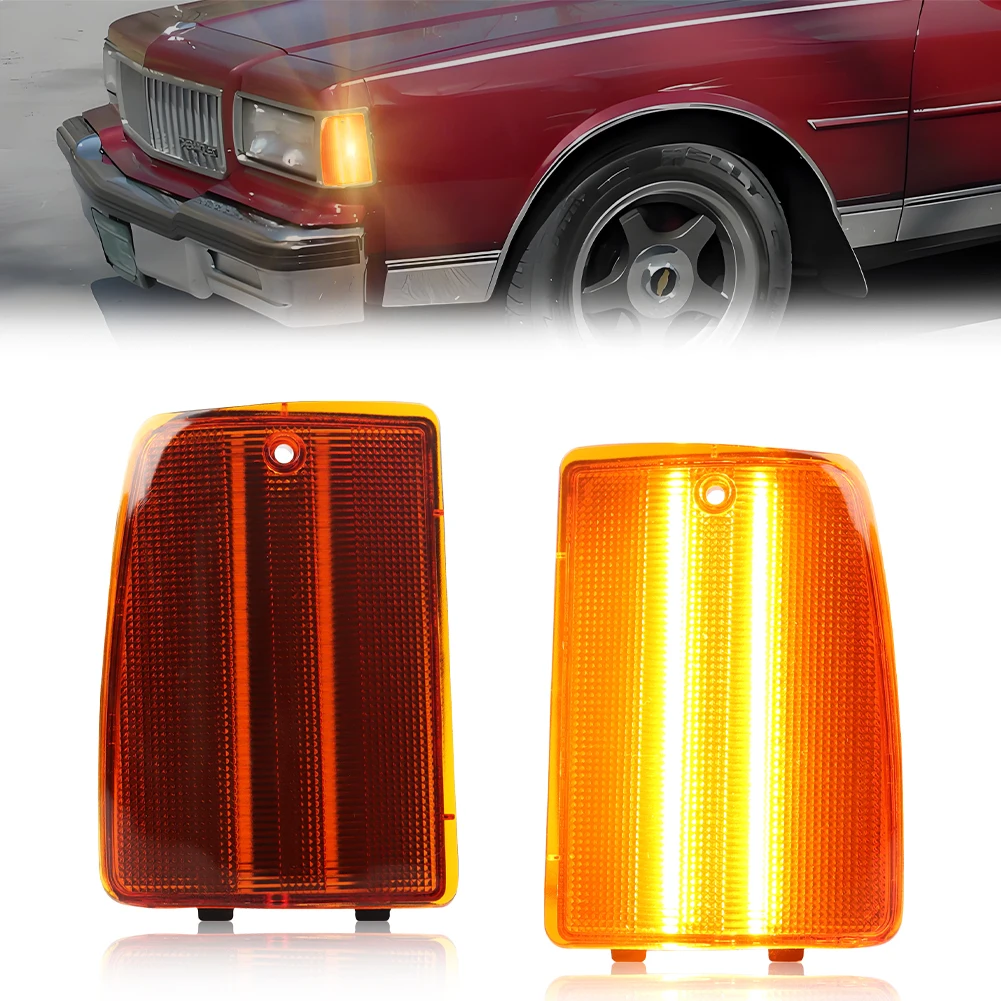 2 luces LED delanteras de estacionamiento, intermitentes y marcadoras laterales para Chevrolet Caprice 1987-1990