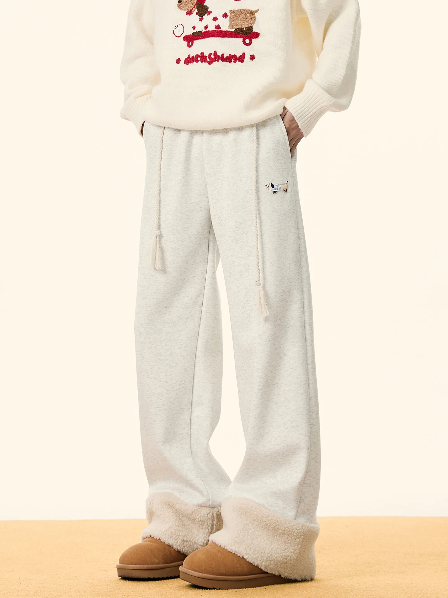 

Зимние повседневные брюки Thiened Fce с прямыми штанинами, мужские спортивные брюки с белым цветочным принтом, теплые, морозостойкие, хлопковые брюки