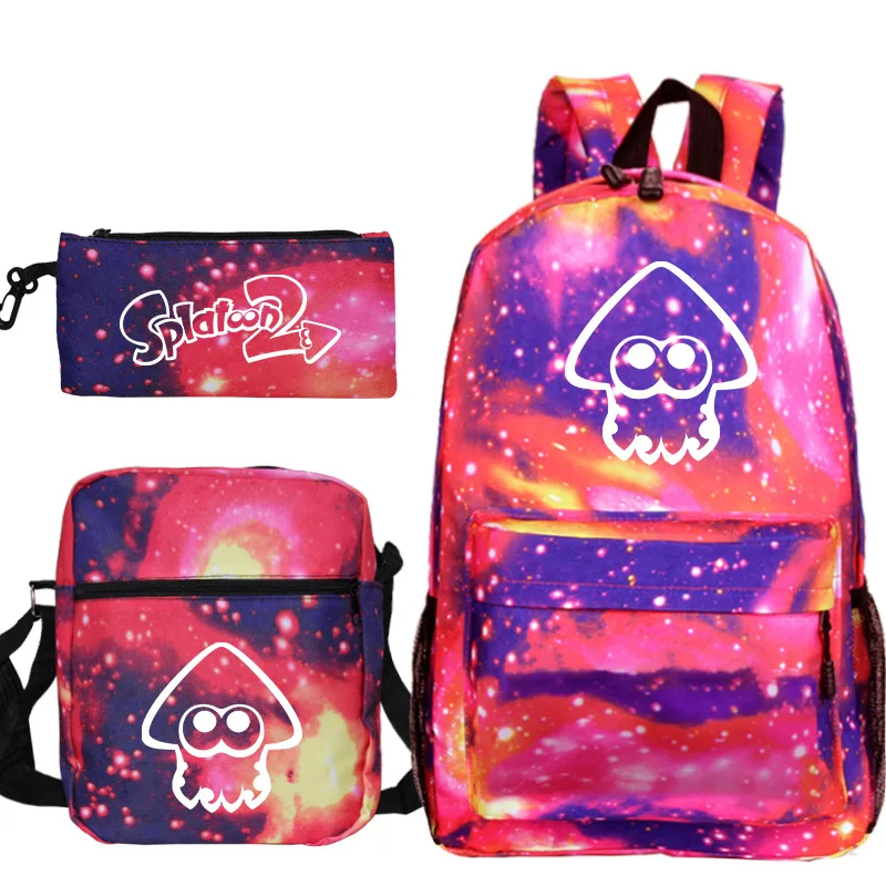 

Splatoon Backpack 3pcs Set Shoulder Bags Child School Backpack Students Bookbag Men Women Daily Mochila boys girls School Gift