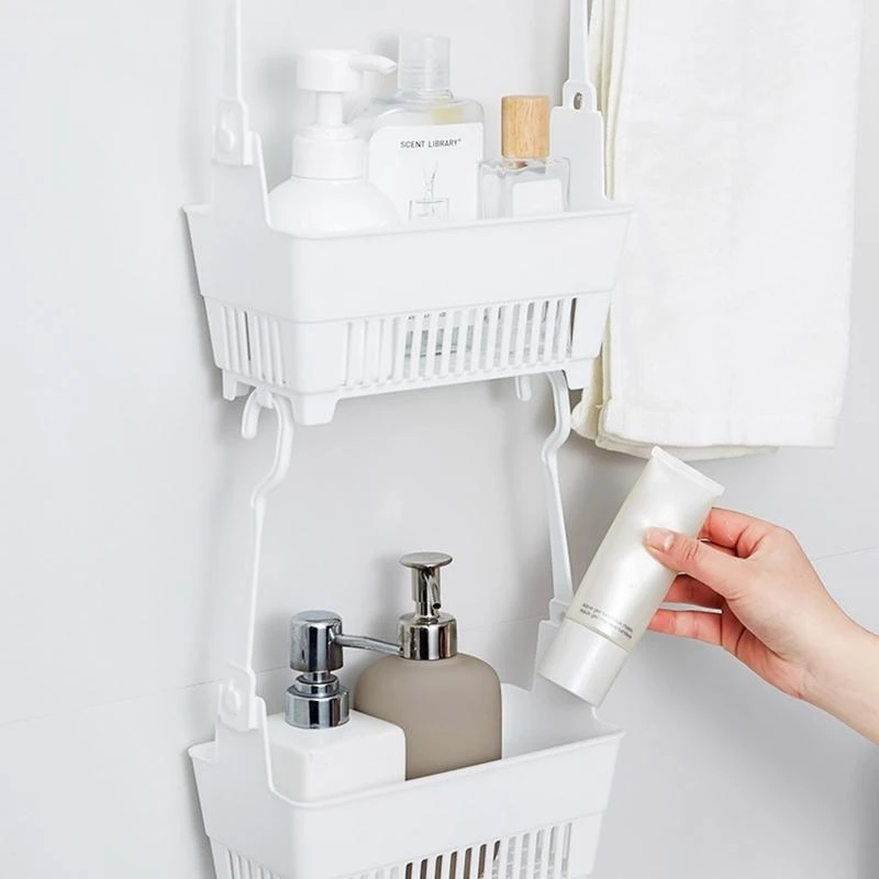 Sundries Hanging Basket Storage Drain Bag Shower Baskets with Hook Makeup for Kitchen Bathroom