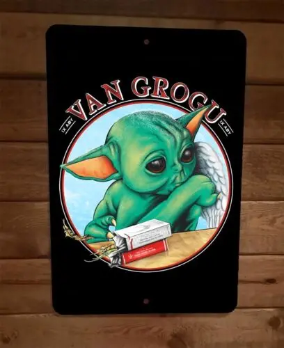 Van Grogu Halen Parody 8x12 Metal Wall Sign