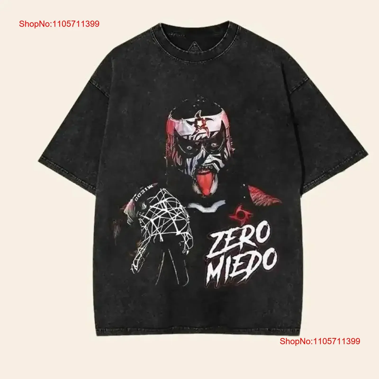 Penta Zero Miedo Wrestling T Shirt Lucha Libre Masked Fighter Menswear Vinta long or short sleeves vintage Washed
