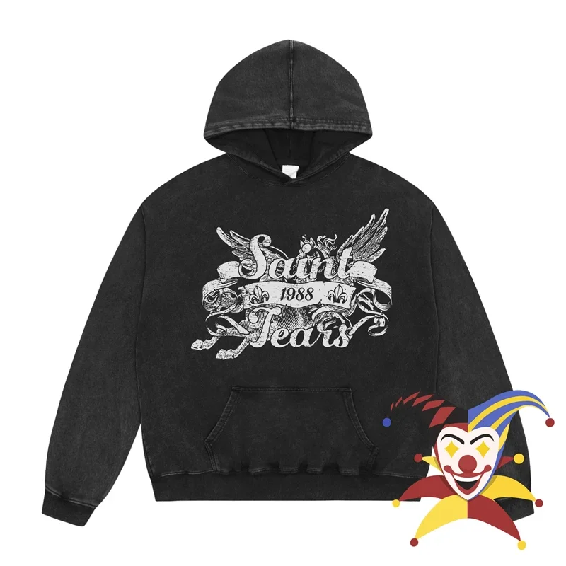 

Washed Black 1988 Saint Tears Hoodie Men Women Unisex Best Quality Casual Pullovers