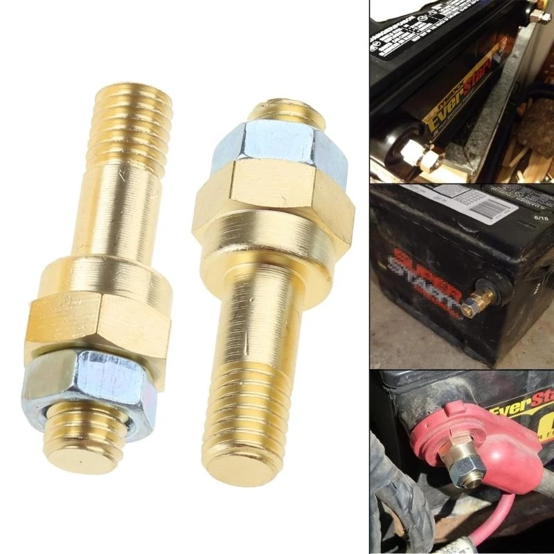A2UD Long Bolder Battery Side Post Bolt Extender Stifts 3/8 "-16 Messingstollen Nebenpfosten