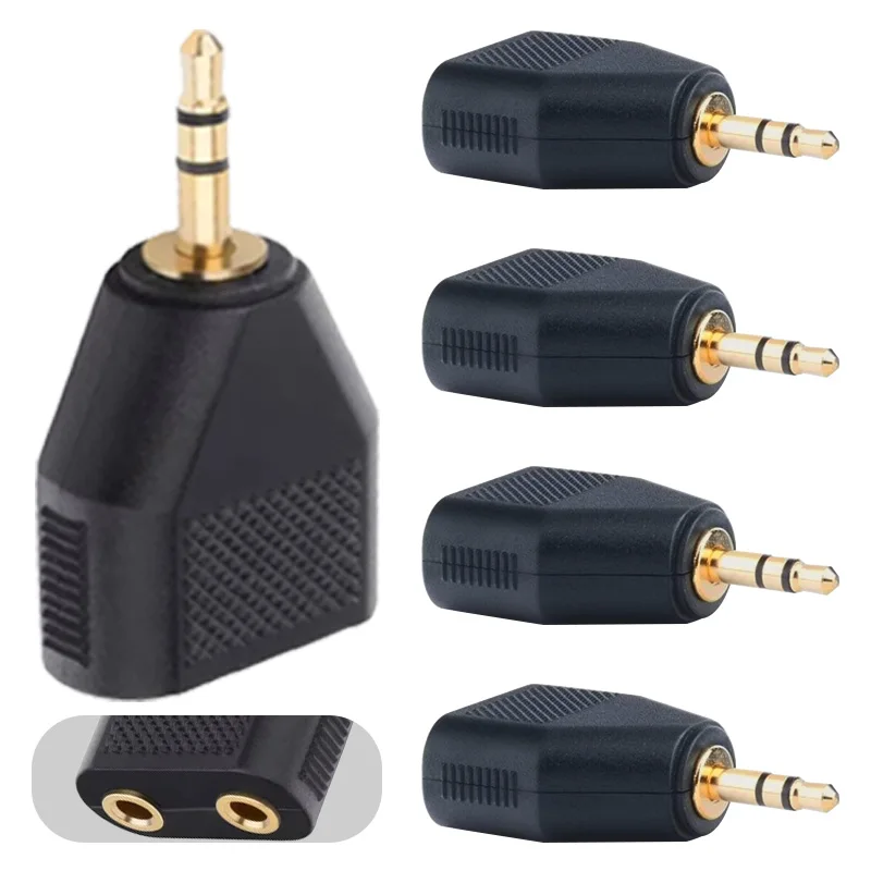 2/4/8Pcs 3.5mm Stereo Female Jack Male Plug Socket Y-shape Male to Dual Female Convertor Adapter Audio Y Splitter 3Way Connector