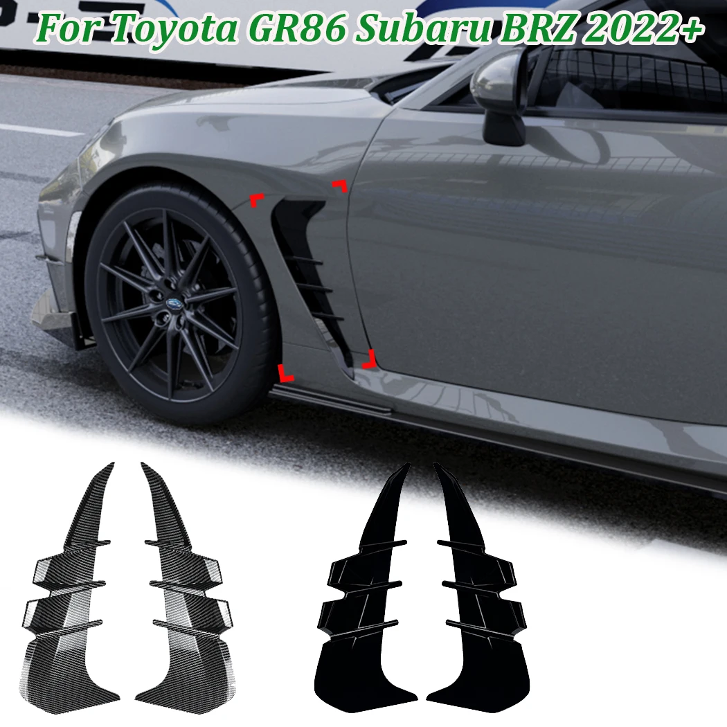 For Subaru BRZ 2022+ Car Front Side Air Vent Trim Cover Fender Intake Spoiler Kit Sticker Body Kit Tuning For Toyota GR86 2022+