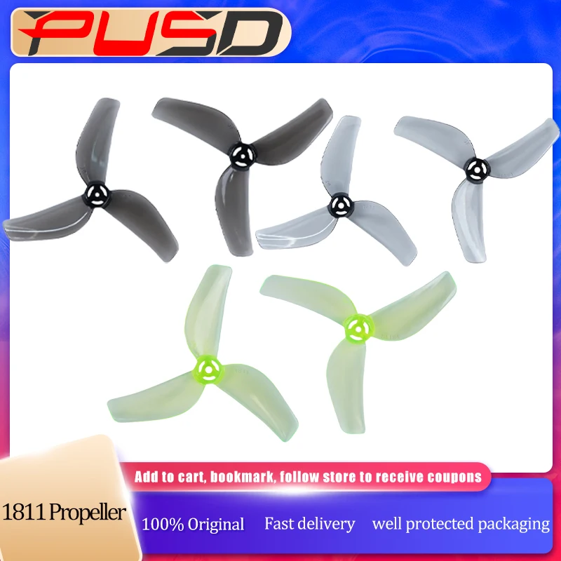 Gemfan 1811 45mm 3-Blatt-Propeller 1mm/1,5mm Schaft (4CW+4CCW) für BETAFPV Meteor75 Pro FPV-Drohnen