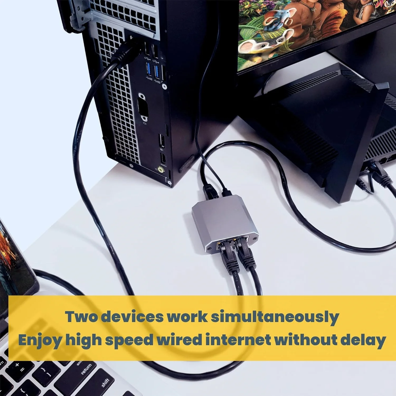 5 шт., высокоскоростной 1 Гбит/с, 1–2 Ethernet-сплиттер-концентратор с питанием от USB, двухпортовый сетевой адаптер Cat6 Cat5
