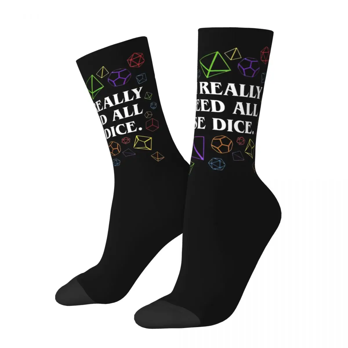 Winter Warm Fashion Unisex Yes I Really Do Need All These Dice Socks DnD Sweat Absorbing Basketball Socks