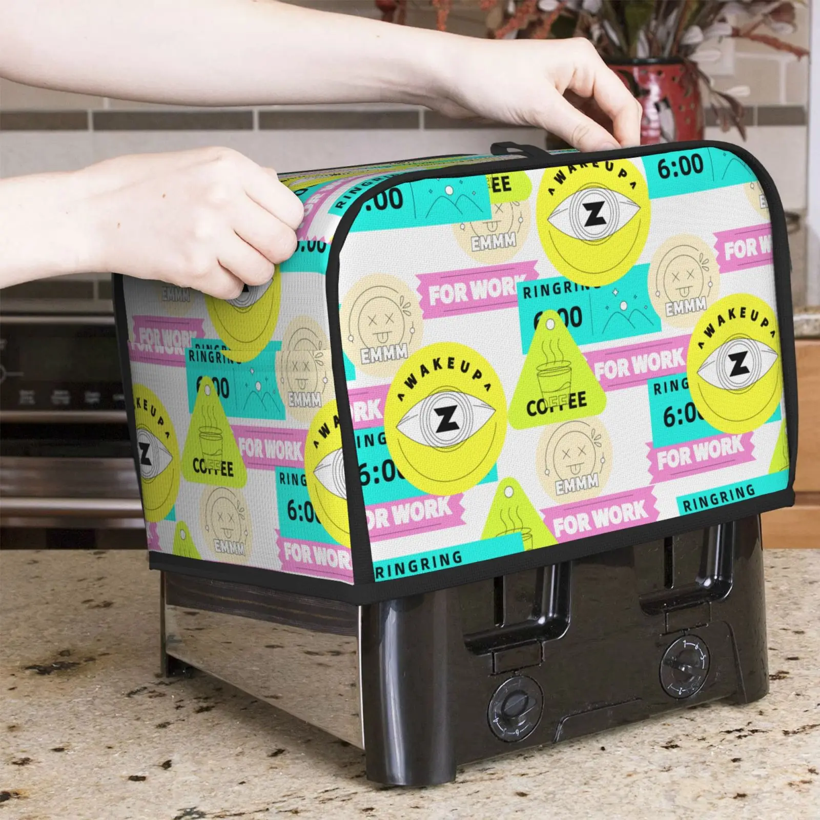 Personalized tags Toaster Cover Dustproof Washable Protective Toaster Bread Maker Machine Cover-ups Case Fit 2/4-Slice Toasters