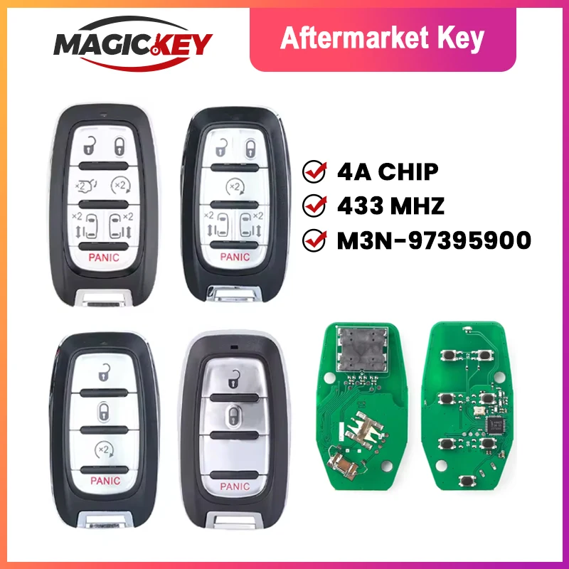 

M3N-97395900 68241532AC 68217827AC Для Chrysler Pacifica Voyager 2017 2018 2019 2020 2021 Умный ключ Keyless Go 433.92 МГц 4A CHIP