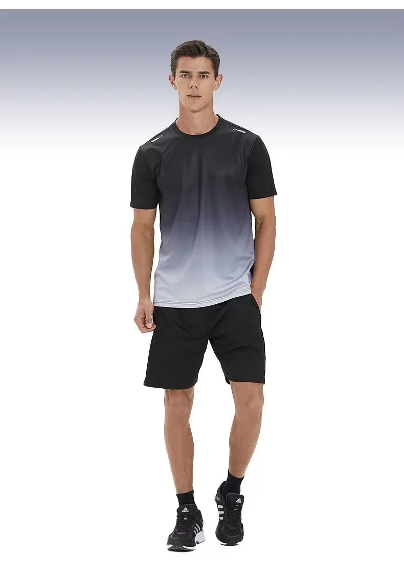 

Pack Men's Gradient Quick-drying Sportswear Teenagers Leisure Joker Short-sleeved Multi-size Mixed-color Running Fitness T