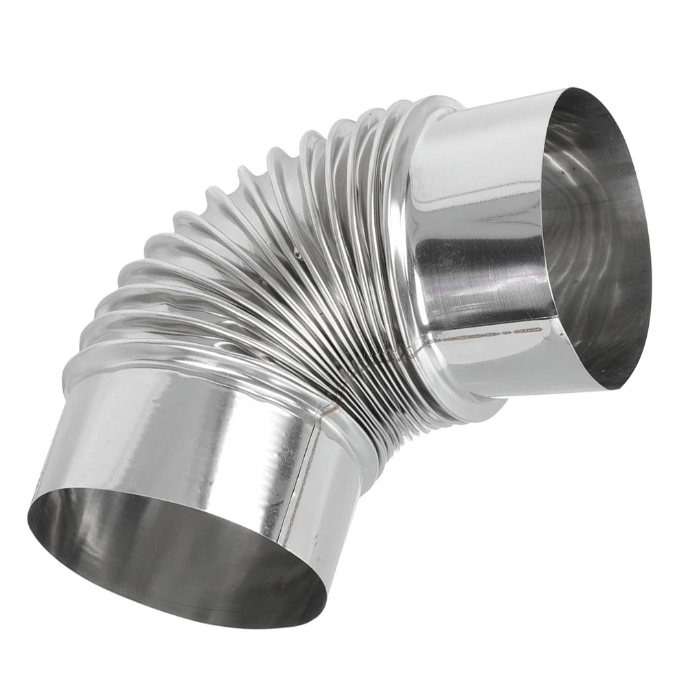 

Stainless Steel Elbow Chimney Flue 5cm 90 Degree Bend for Heating Stove Exhaust Pipe Lightweight Easy Installation Durable Metal