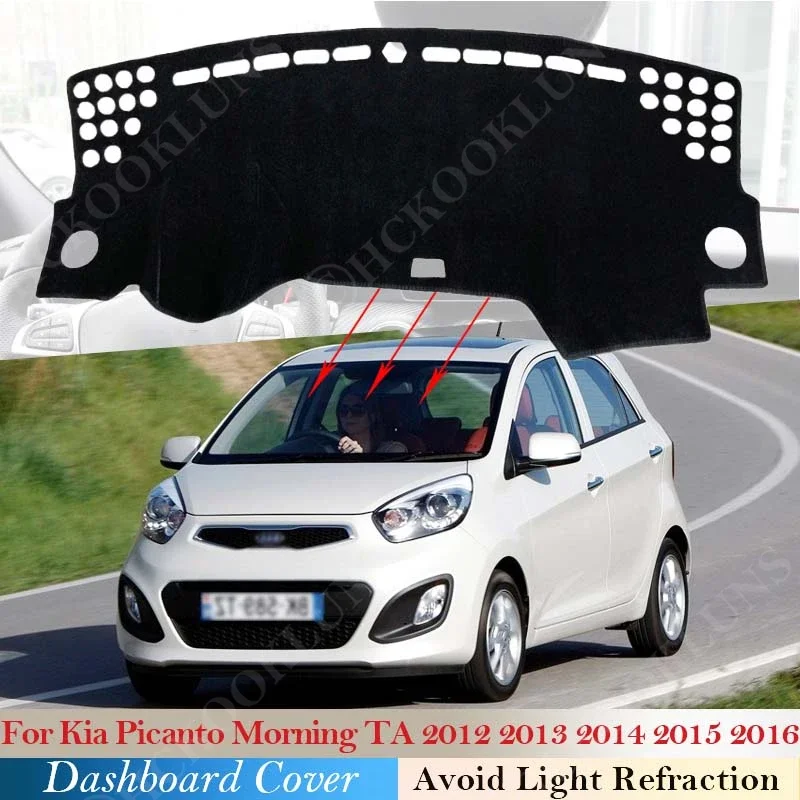 Dashboard Cover Dash Board Mat Carpet for Kia Picanto Morning TA 2012 2013 2014 2015 2016 Pad Sunshade Cushion Cape Accessories