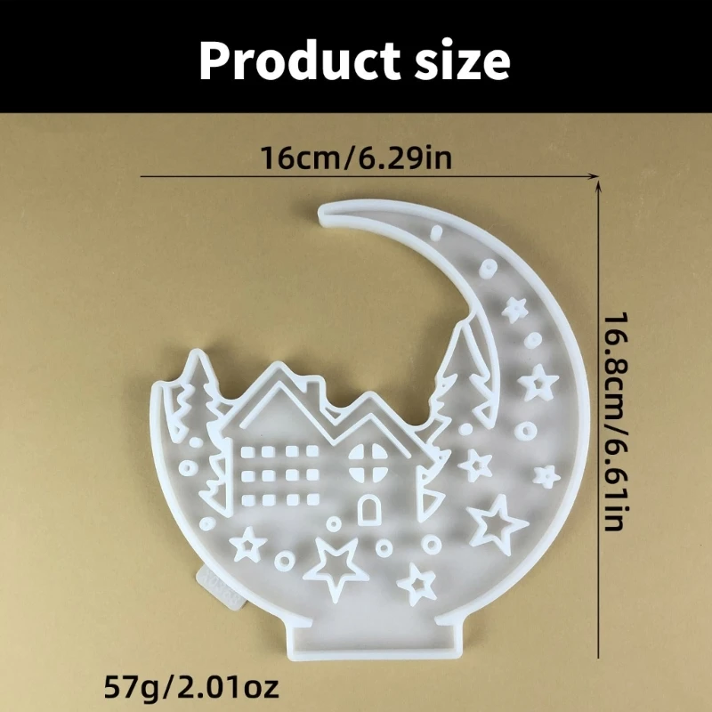 Molde decoração casa na árvore da lua, suprimentos feitos à mão silicone para ambientes domésticos exclusivos