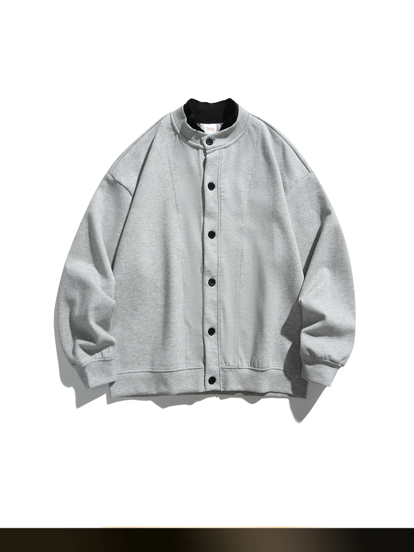 

American Retro Color Blo round Ne Sweatirt Casual Loose Open Cardigan Outerwear for Couples Autumn Season Windproof Warmth