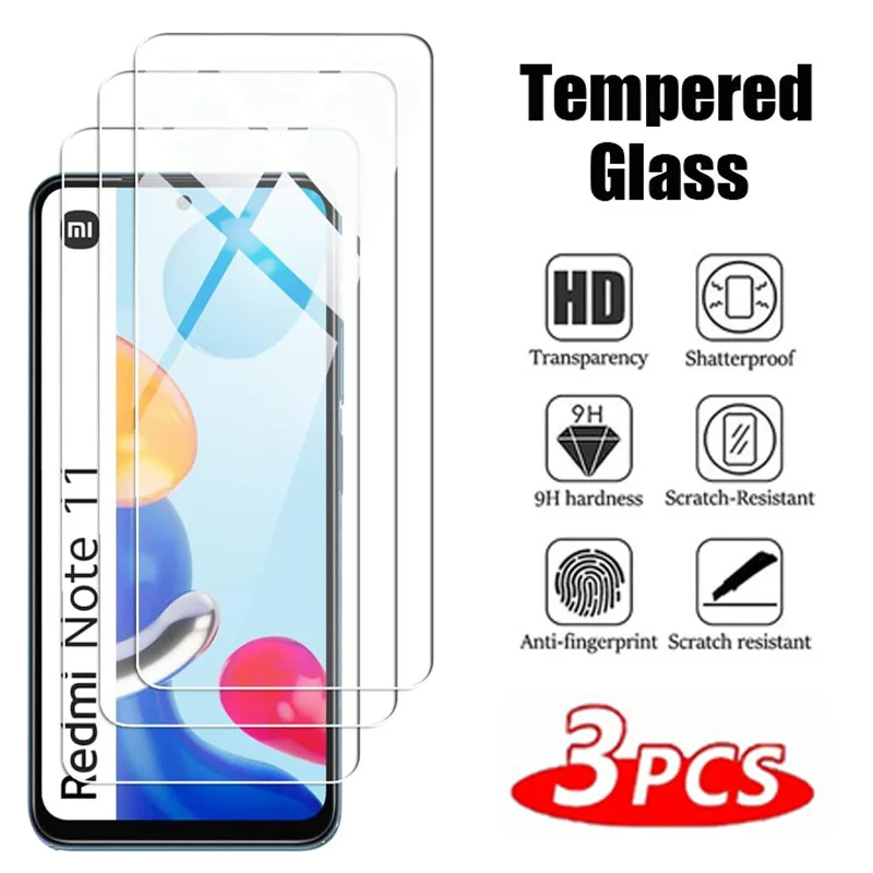 3Pcs Tempered Glass For Redmi Note 11 11R 11T 11SE Screen Protector For Redmi Note 12 Pro Plus 12R 12S 12T 13 Protective Film