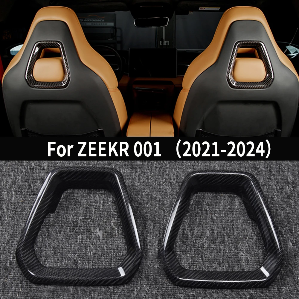 For ZEEKR 001 2021-2025 car style automatic seat back trim dry carbon fiber cover back sticker car interior accessories.