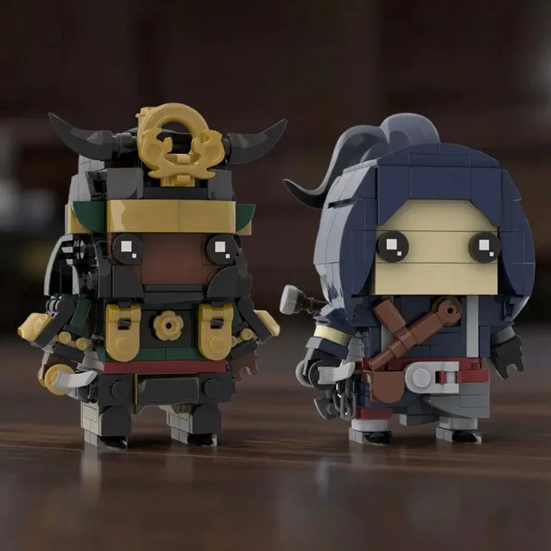 MOC Creative Game Assassinss 2-Person Shadow Ninja Building Block Model Adult Puzzle Assembly Toy Birthday Gift Desktop Ornament