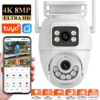 Tuya 4K 8MP Wifi IP Wireless Security Surveillance Dual Len Dual Screen PTZ Camera Two-way Audio HD Night Color 360°Rotation Cam