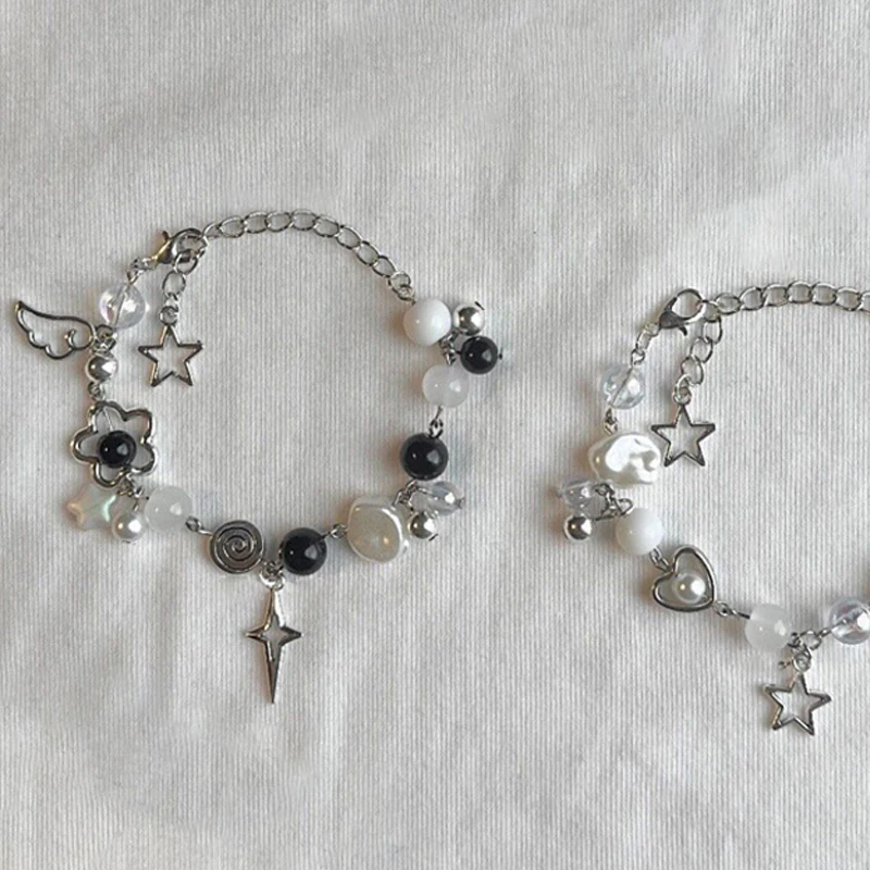 1pcs Y2K Bracelet Black and White Jewelry