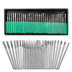 30Pcs Diamond Grinding Burr Needle Point Engraving Carving Polishing For Glass Jade Stone 2.35/3mm Drill Bit Rotary Tool Set