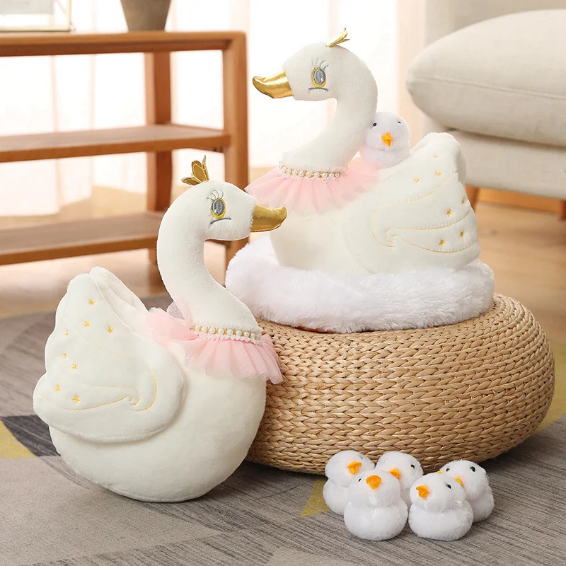 1 Set Realistic Chick Family Plush Toys Chicken Mother Chick Baby Plush Dolls Simulation Hen With Nest Stuffed Animals Kids Gift