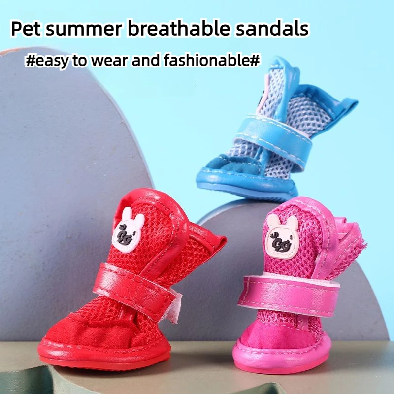 

Dog Shoes Spring and Summer Teddy Thin Breathable Net Shoes Sandals Small Dog Anti-dirty Foot Cover Than Bear Pet Shoe Cover