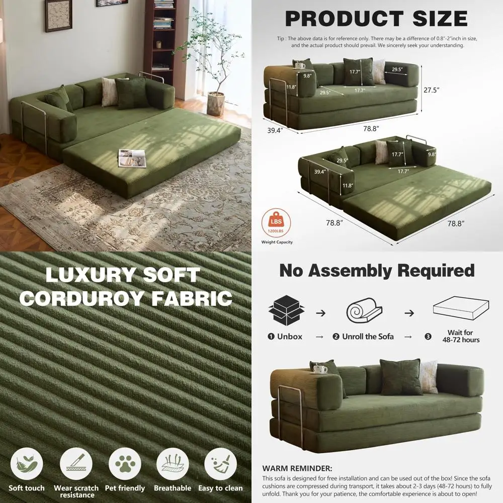 أريكة سرير قابلة للتحويل، أثاث غرفة معيشة مقطعي من القماش مع مساند للذراعين ومسند للظهر