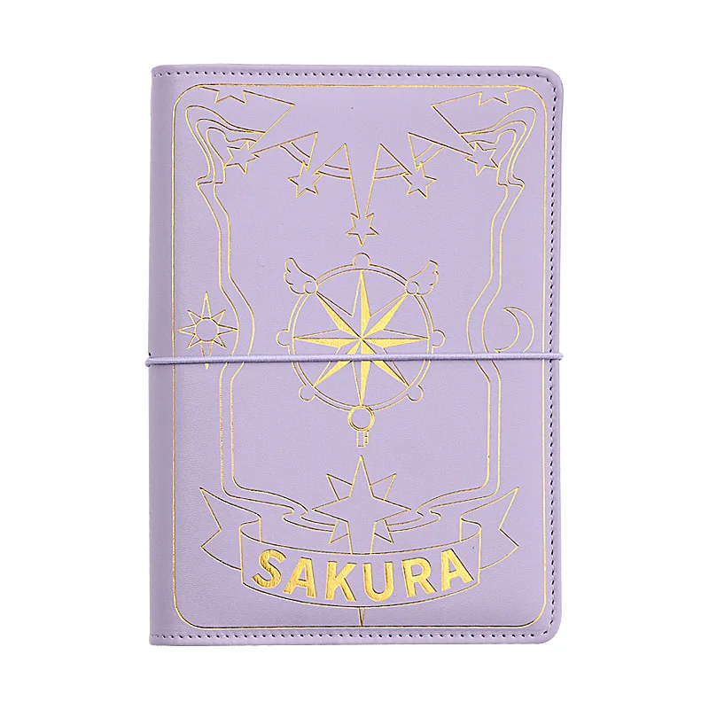 Sakura Notebook Writing Pads PU Leather Creative Notebook Binder Journal Notebook Gilding Planner School Stationery Supplies