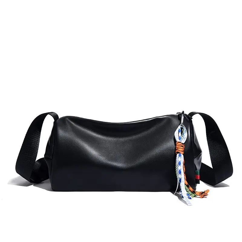 

New Men's and Women's Messenger Bag Simple Casual Shoulder Bag Men's Trendy Brand Versatile Commuter Bag Cylindrical Satchel