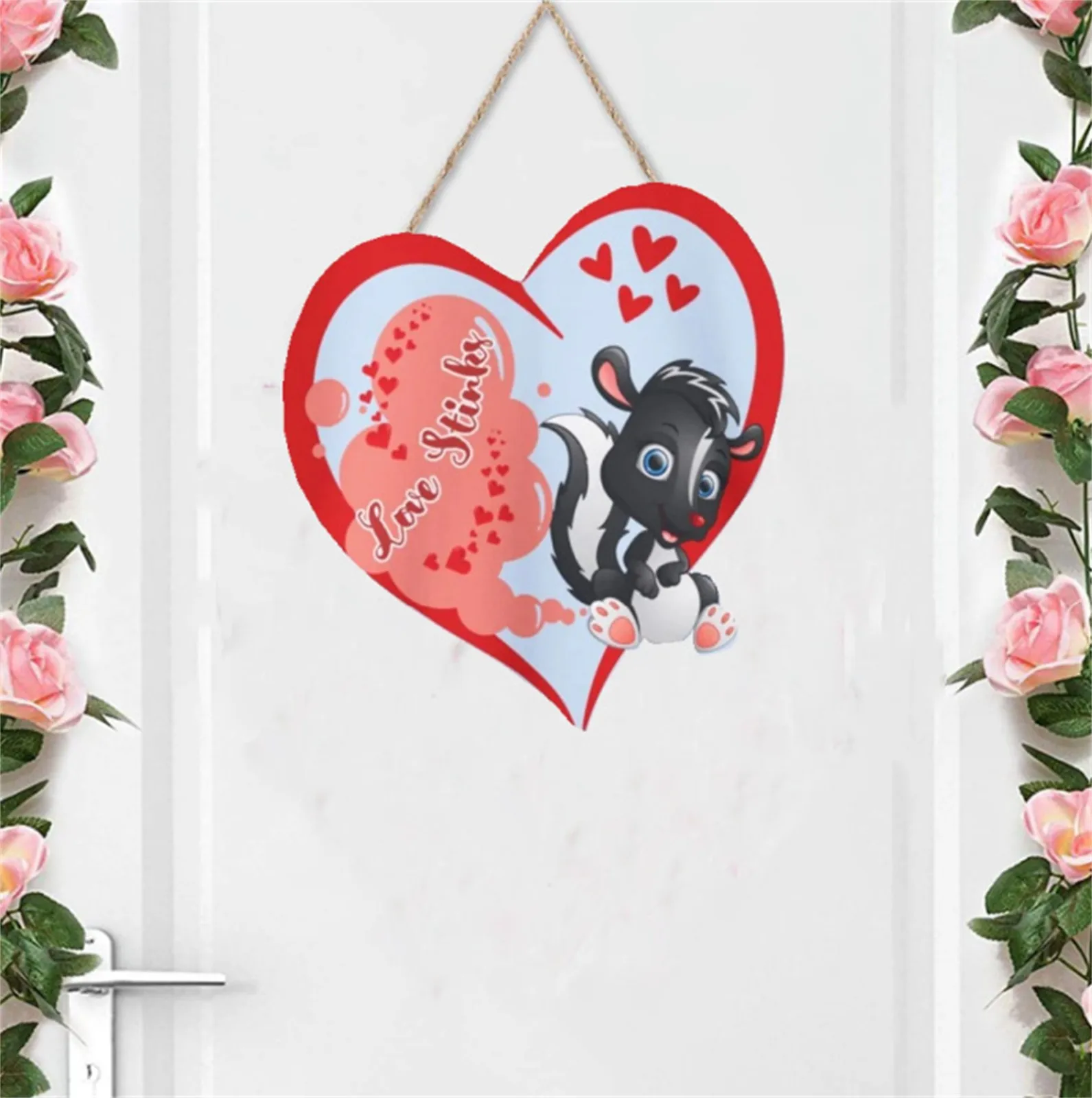 2024 Valentine'S Day Love Heart Door Sign Pendant Welcome 14 February Lovers Party Diy Be Mine Happy Valentine Party Home Decor