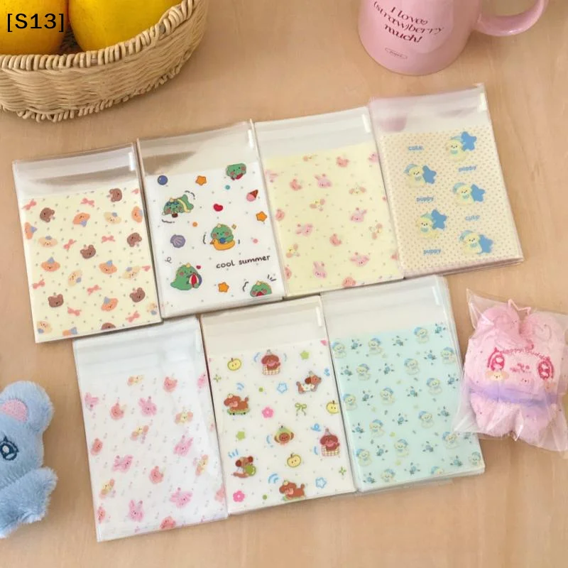 50Pcs  Puppy Opp Bag Kawaii Kpop 3-inch Photo Card DIY Packing Decoration Bags Girls Gift Candy Packaging Self-sealing Bag[Q]Q@
