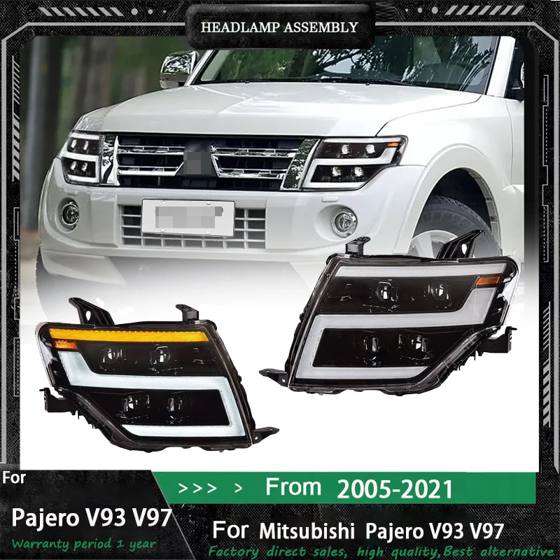 

Автомобильные полностью светодиодные фары для Mitsubishi Pajero V93 V97 V87 2005-2021, светодиодные передние фары, дневные ходовые огни, динамические указатели поворота