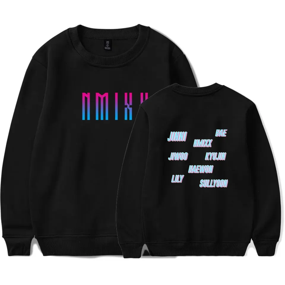 

KPOP NMIXX Ablum LILY HAEWON SULLYOON BAE JIWOO KYUJIN JINNI Oversized Hoodie Women Men O-neck Long Sleeve Crewneck Sweatshirt