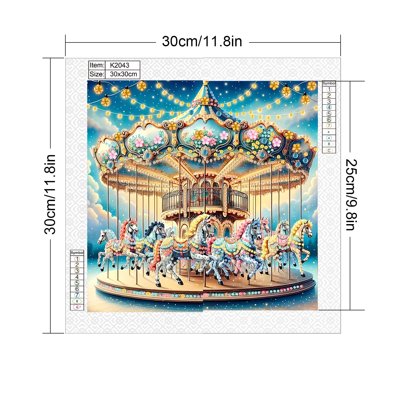 لوحة فنية ماسية على شكل خاص من Merry-go-round Ki للمبتدئين البالغين، مجموعة شكل خاص من كريستال الماس لتزيين جدران المنزل هدية