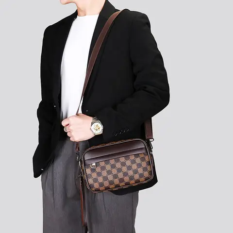 पुरुषों के लिए उच्च गुणवत्ता वाले PU लेदर कमर पैक बिजनेस क्रॉसबॉडी बैग फैशन ट्रैवल स्टोरेज फोन शोल्डर बैग क्लच बैग 8 best sales चमड़े का आदमी का बैग - №6