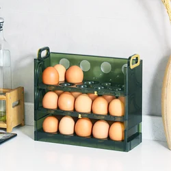 Soporte de huevos de 2/3 niveles para refrigerador, contenedor de almacenamiento de huevos, bandeja plegable, contenedor de huevos de gran capacidad, organizador de huevos de acrílico