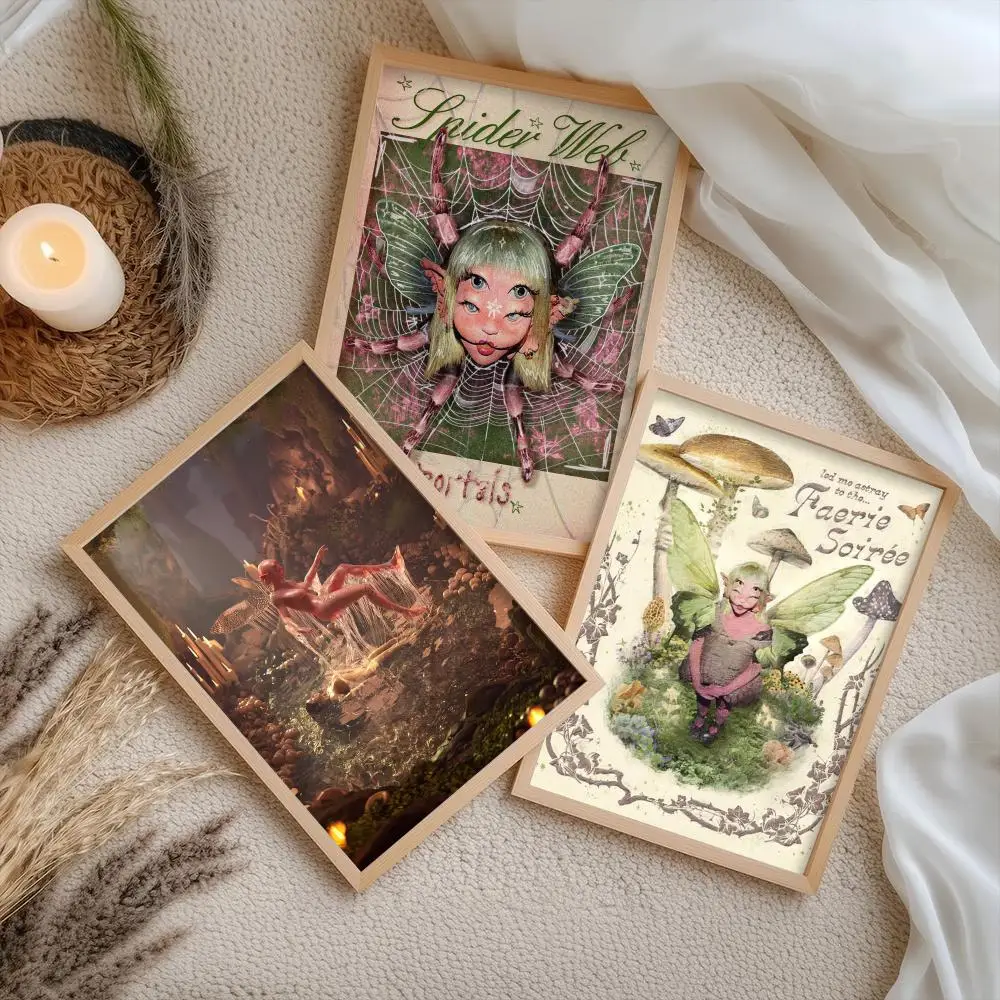 Singer M-Melanie Martinez P-Portals Poster Stickers Self-Adhesive Painting Mural Decor Wall Decals for Bedroom Room Home HD Gift