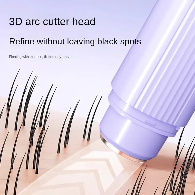 ماكينة حلاقة صغيرة لإزالة الشعر والحلاقة للنساء، ماكينة حلاقة غير مؤلمة تناسب البشرة بشكل جيد ومقاومة للماء في جميع أنحاء