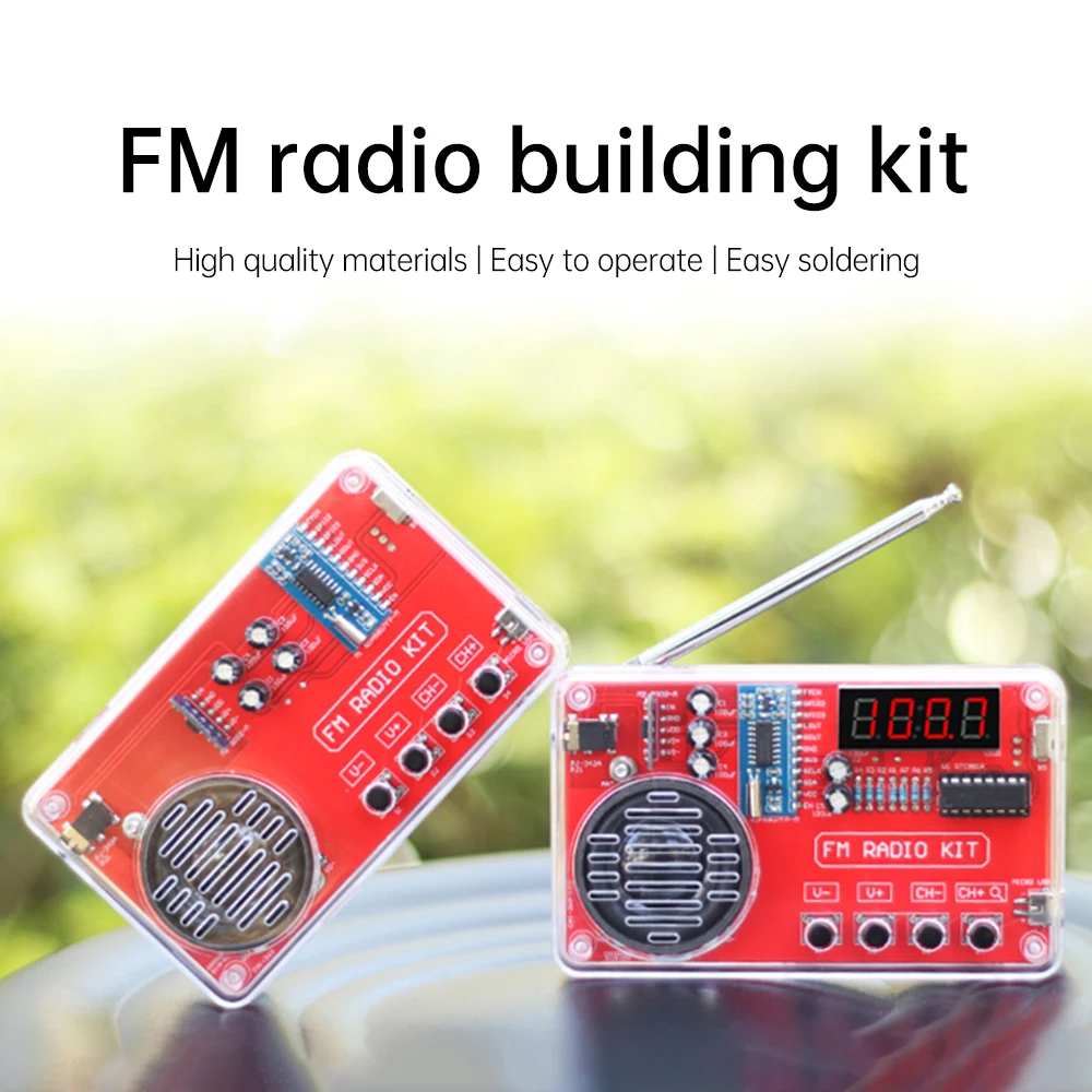 DIY FM Radio Electronic Kit 50-108MHz Adjustable IC RDA5807 with LED Digital Display DIY Soldering Kit 3W Speaker Dual Power