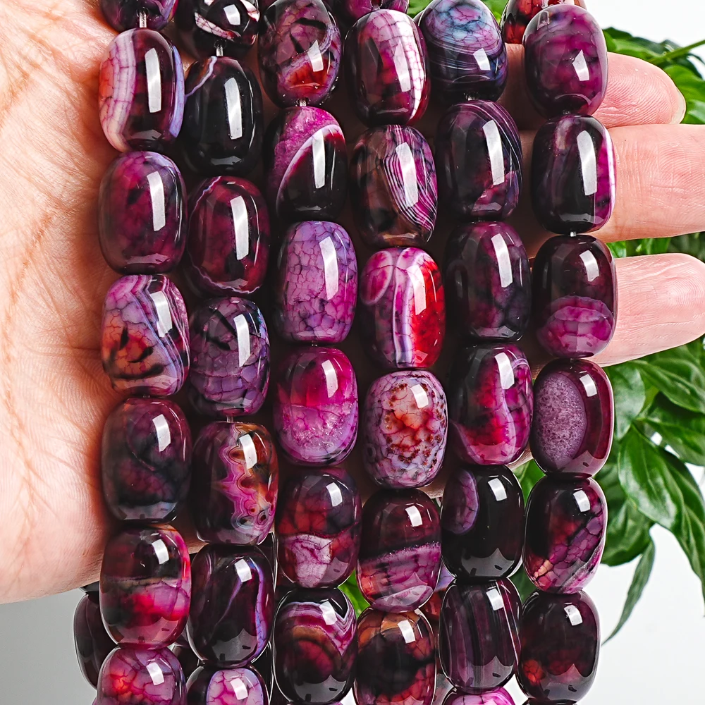 High Quality 17x12mm Agate Barrel Beads Polished Loose Beads for Men Women Jewelry Boho Chic Craft Wholesale DIY Accessories