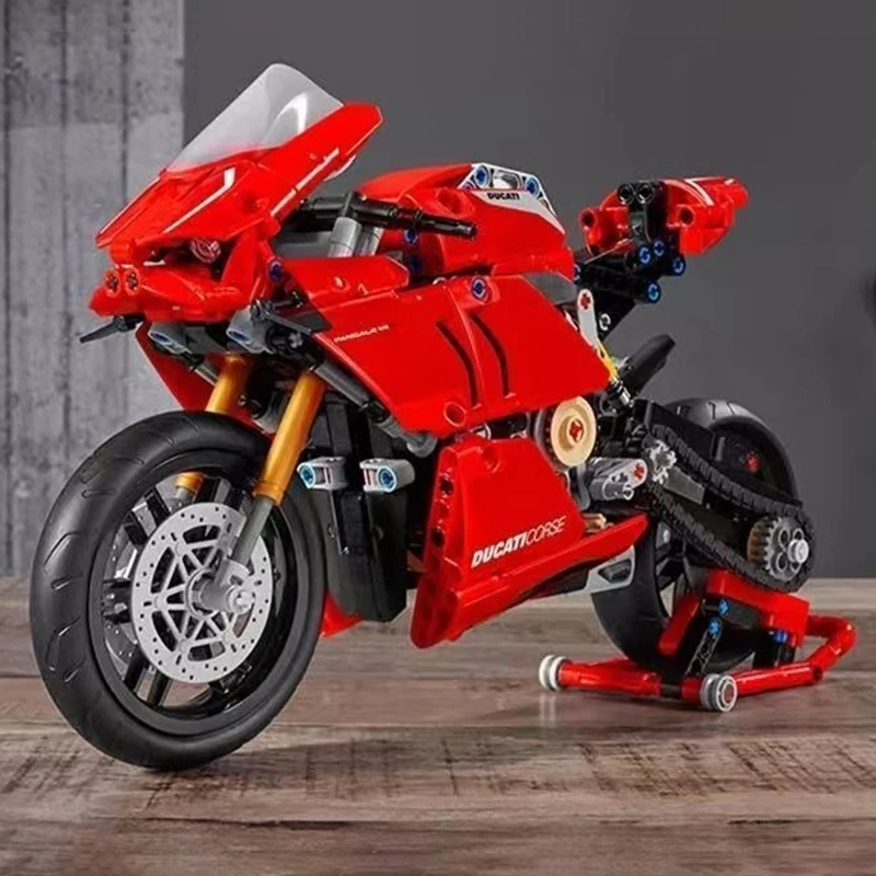 V4R Motorcycle 42107 Building Set Collectible Superbike Display Model Kit For Adults Motorcycle Enthusiasts Birthday Gifts