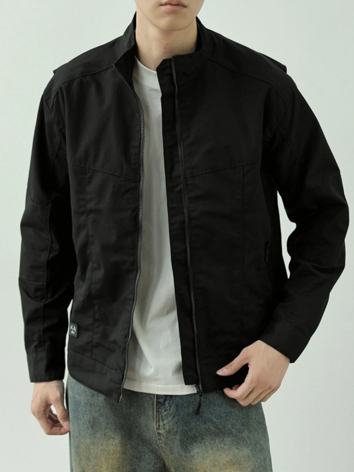 Autumn Winter Men's Casual Flight Jacket Three-Proof Stand Collar  Jacket Loose Fit Outdoor Wear Polyester Nylon Composi...