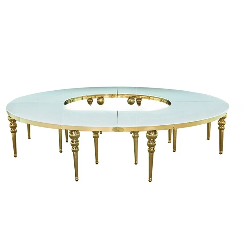 

Table Half Moon Large Round Outdoor Banquet Wedding Splicing Stainless Steel Dessert Wedding